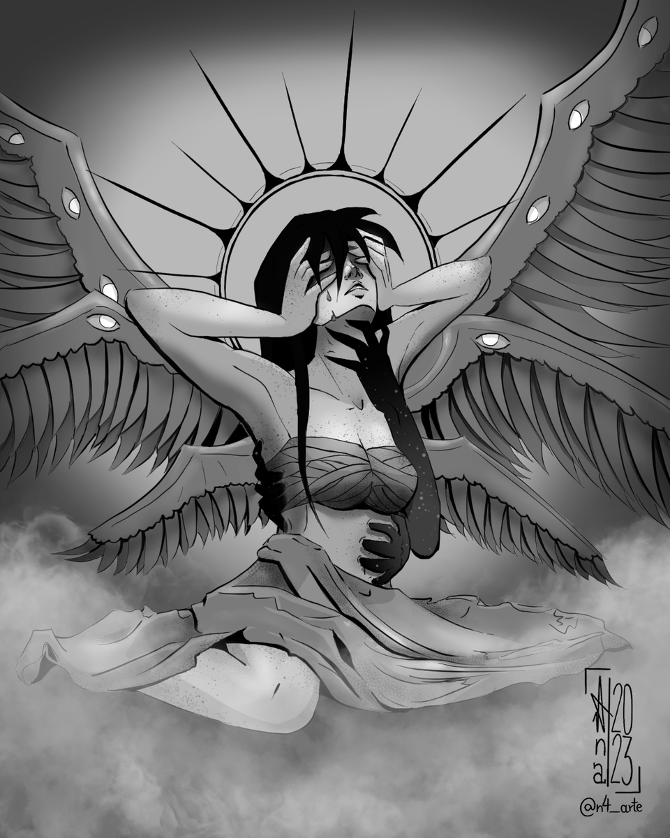 Naa_arte's tweet photo. Angel-inktober      

#inktober2023 #Halloween #drawing #Halloween2023 https://t.co/dxw4bke9wb