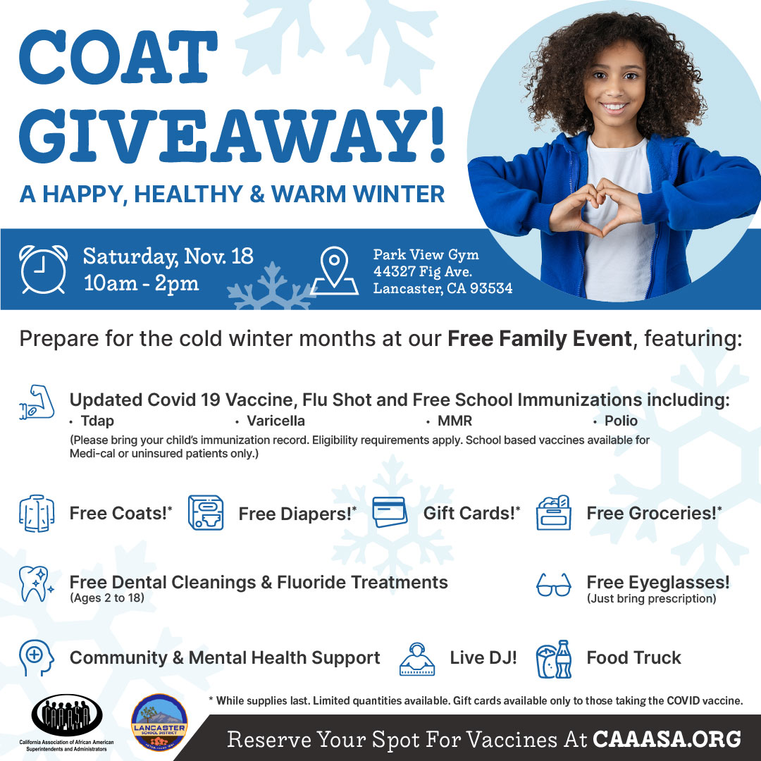 Fall is here, and it's time to make sure your family is warm, healthy and ready for the season. Join us on November 18th at CAAASA to get FREE coats, dental cleaning (ages 2-18), groceries, diapers, eyeglasses and more! Register at caaasa.org. #CAAASAEquity