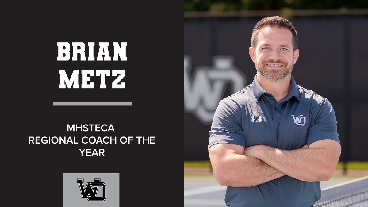 Congratulations to Coach Brian Metz on being named MHSTeCA Regional Coach of the Year. He will lead to Tennis team to Midland on Fri/Sat to compete in the State Finals. #GoWO #29Sports1Team