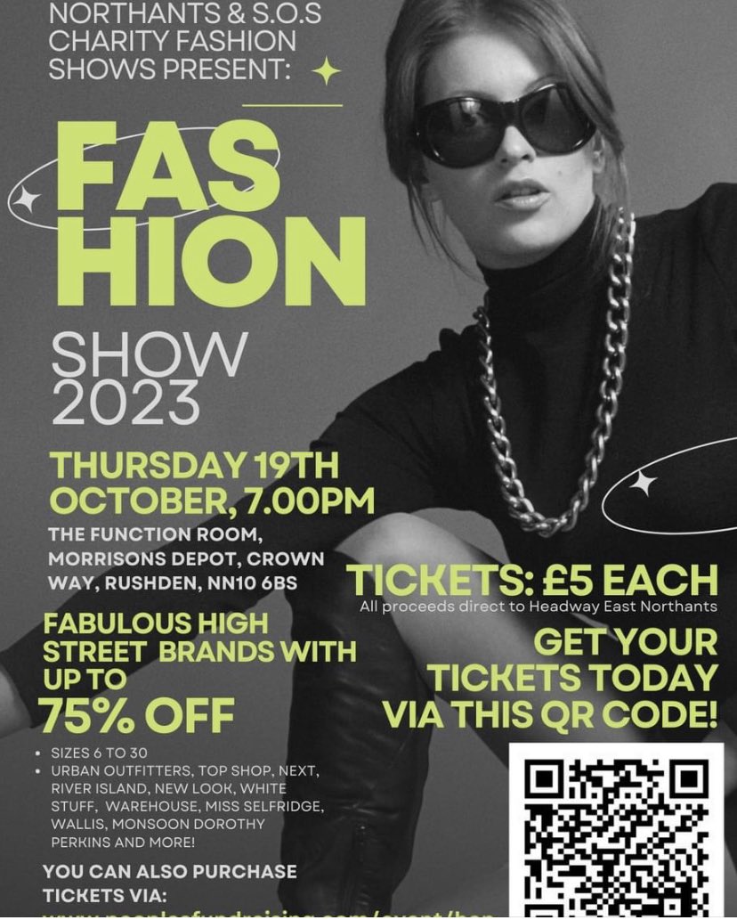 Less than 24 hours to go until the fashion show. See you there <a href="/EastHeadway/">Headway East Northants</a> <a href="/mahirabutt_si/">Mahira Butt</a> @RusbridgeAndrea <a href="/HABrown011/">Hayley Brown</a>