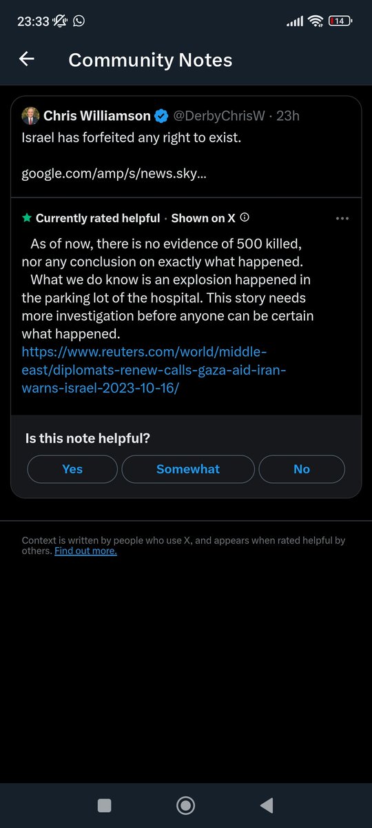 "Trust is the first casualty of War" Please do rate community notes!!
It's a war of Propaganda and the Zionist Nazis are doing everything possible to spread misinformation and discard the truth. 
Retweet so that Everyone knows.