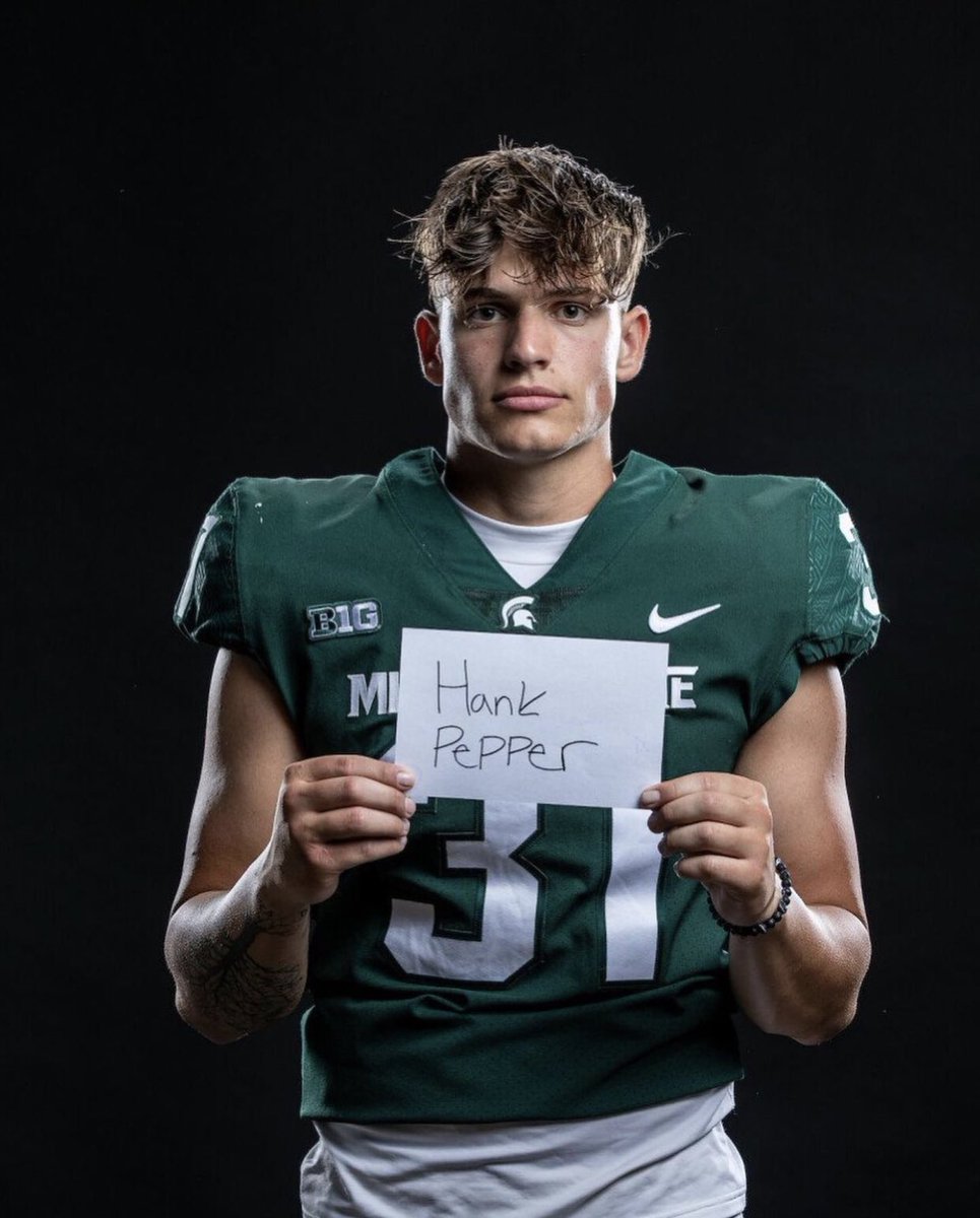 Michigan State Long Snapper, Hank Pepper” has entered the transfer portal @hank81pepper 🚨