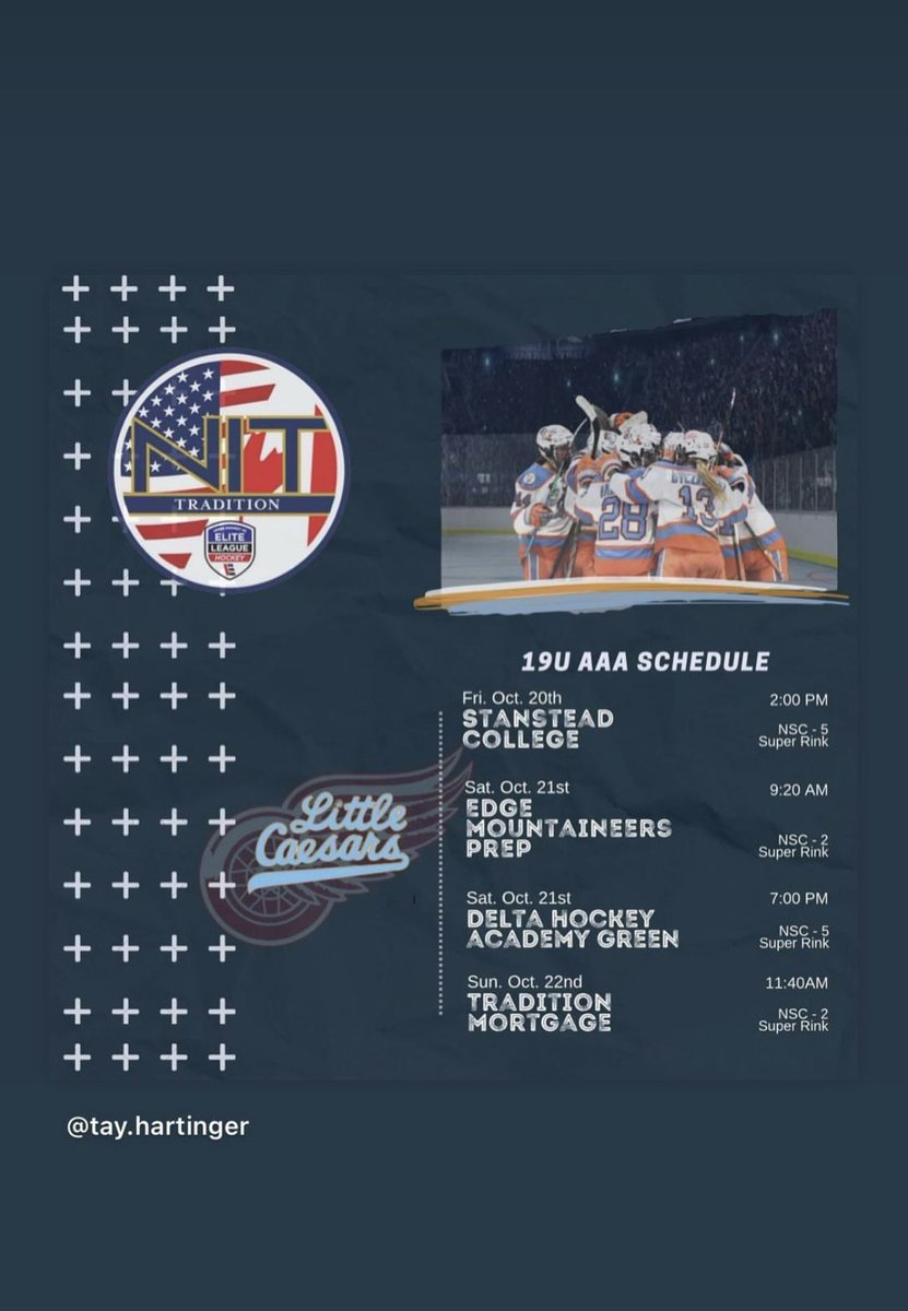 The 19U schedule for this weekends NIT! #pizzapizza