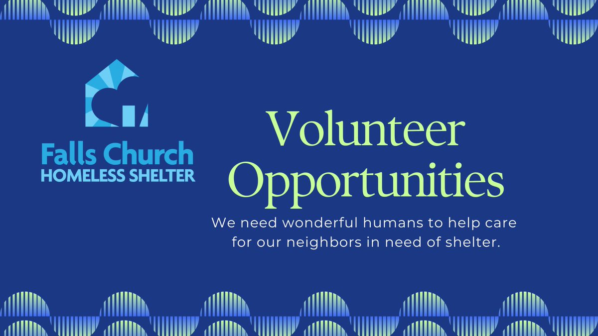 The Falls Church Homeless Shelter will be opening on Wed, Nov 15 and we depend on our wonderful community to make it all happen.  We have multiple volunteer opportunities available to help care for our neighbors in need of shelter this winter. Thank you!
fcshelter.org/volunteer/