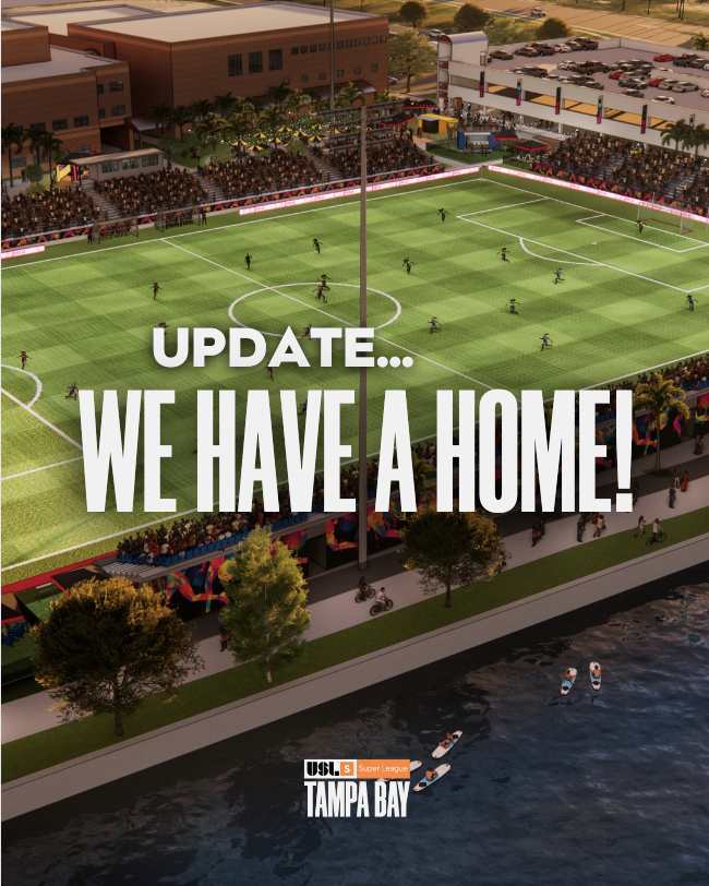 Home sweet home! We are pleased to announce the team will play on the waterfront in Downtown Tampa for our first few seasons. Grab your deposits⚽️superleaguetampabay.com