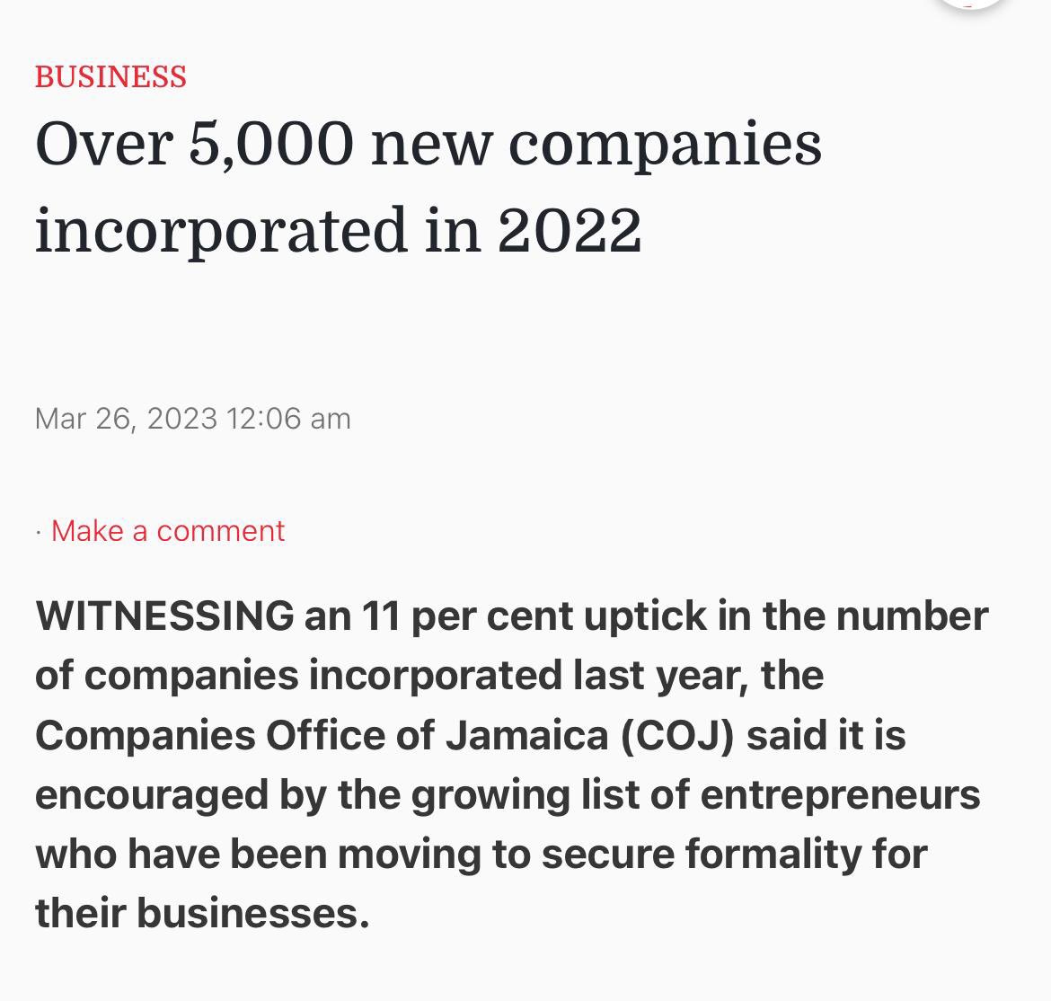 NigelClarkeJa's tweet photo. #GoodNewsJamaica 🇯🇲 

Few things illustrate the increased levels of economic activity that characterizes today’s Jamaica as the following fact: More new companies were formed in Jamaica during 2022 than in any other year in our history….5,412 new companies! 

This is up 11% on the previous year which was also a record! 

To put the number in context, a decade ago only 2,000 new companies were being formed annually. A new Jamaica is emerging. We must do all that we can to preserve, maintain and build on this.