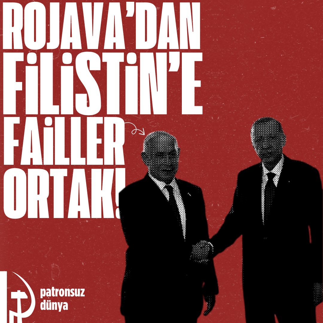 Rojava'dan Filistin'e failler ortak!

Rojava'da kürtlere, Gazze'de Filistin halkına işkence eden iki ortak faile karşı mücadeleyi örgütlemek devrimcilerin en öncelikli görevidir. Rojava'dan Gazze'ye halkların direnişinin sesi olalım!