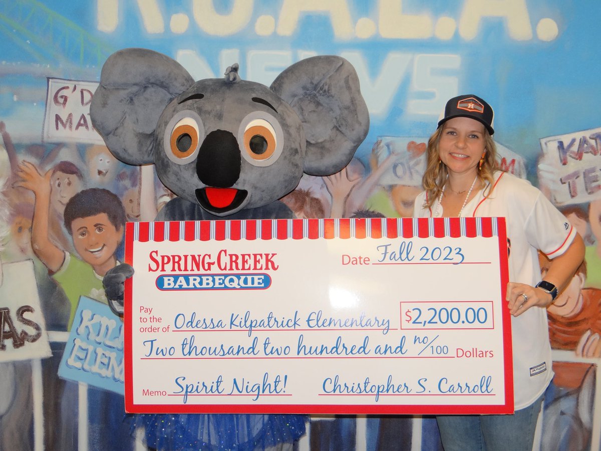 Kilpatrick Elem (@okekoalas) on Twitter photo Thanks OKE Family & Spring Creek BBQ for a great Spirit Night! #GoOKEKoalas <a href="/SpringCreekBBQ/">SpringCreekBarbeque</a> <a href="/KatyISD_PIE/">Katy ISD PIE</a> Thanks OKE Family & Spring Creek BBQ for a great Spirit Night! #GoOKEKoalas <a href="/SpringCreekBBQ/">SpringCreekBarbeque</a> <a href="/KatyISD_PIE/">Katy ISD PIE</a>