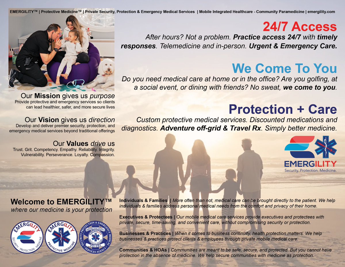 emergility's tweet photo. EMERGILITY™ PSS-EMS | Protective Medicine™ | Security, Protection &amp; Emergency Medical Services Agency | Mobile Integrated Healthcare &amp; Community Paramedicine

#EMERGILITY #ProtectiveMedicine 
@ProtectiveMedic https://t.co/gYADpvYyox