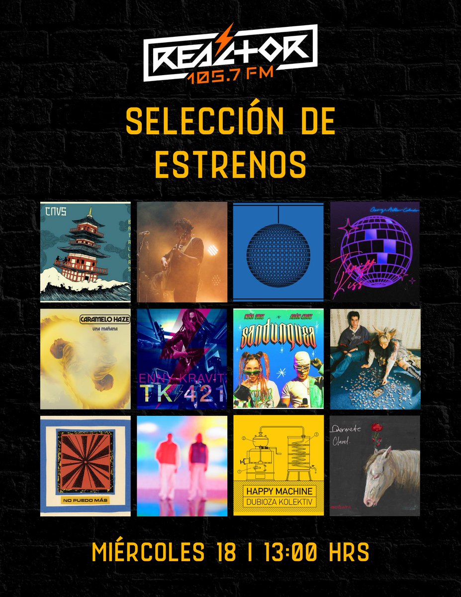 #LiberaLaReacción que refresca sus oídos con mucha música nueva que se añade a nuestra programación.

Súbanle a su FM que la #SelecciónDeEstrenos de este miércoles 18 de octubre ya suena hasta las 14 horas 😁🆕