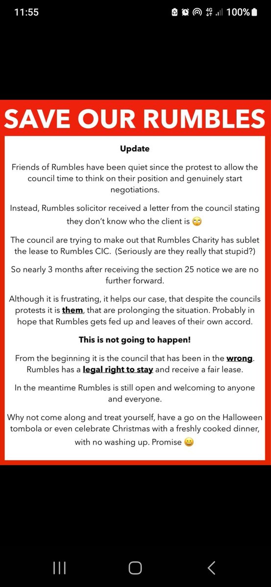An update on the latest situation....