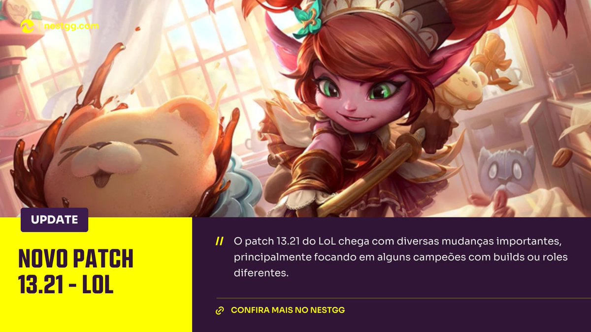 O novo patch 13.21 do #LeagueOfLegends chega com diversas mudanças, incluindo buffs e nerfs em alguns personagens.

Confira: nestgg.com/c/mundo-gamer/…