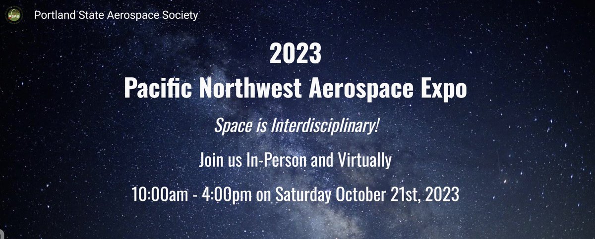 Be sure to join <a href="/pdxaerospace/">PSAS</a> at the 5th annual Pacific Northwest Aerospace Expo, in-person or online, this Saturday the 21st.

For more information and to register (registration is free!): pdxaerospace.org/events/pnwae