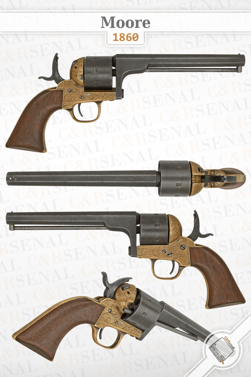 The Moore revolver was an early, pseudo-swing-out, cartridge revolver. It was a popular commercial option in the civil war. 

#oldguns #revolvers #UScivilwar