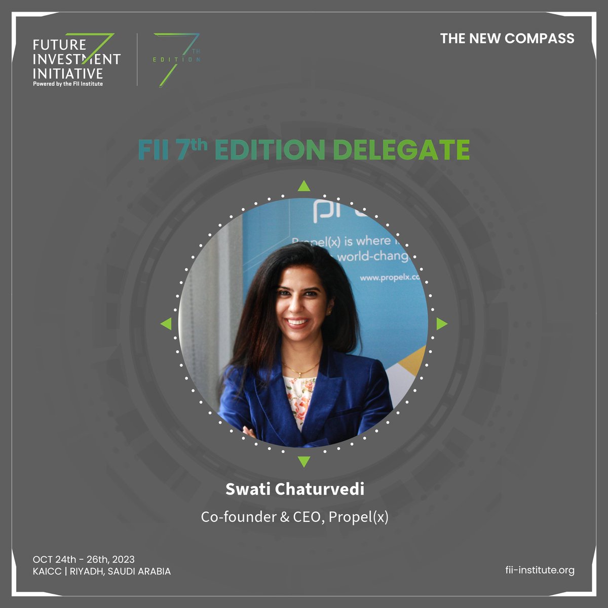 Swati Chaturvedi (@swati_propelx) on Twitter photo Thrilled to share that I will be attending the <a href="/FIIKSA/">FII Institute</a>'s #FII7 Conference in Riyadh on Oct 24-26.
I look forward to meeting like-minded change-makers.
Ping me if you are attending and would like to connect during the conference. Thrilled to share that I will be attending the <a href="/FIIKSA/">FII Institute</a>'s #FII7 Conference in Riyadh on Oct 24-26.
I look forward to meeting like-minded change-makers.
Ping me if you are attending and would like to connect during the conference.