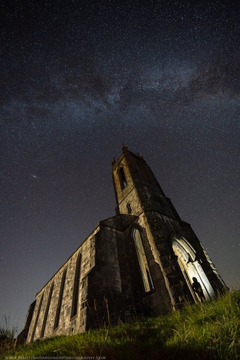 A sky full of stars over the old church at Dunlewy on Monday night. I've not experienced a night sky this good for quite some time #Donegal