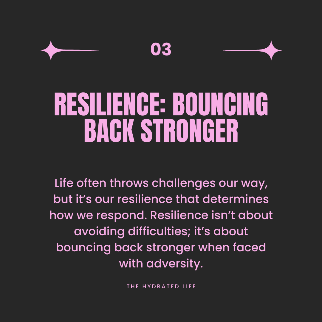 Discover how resilience can be your greatest asset on the path to purpose, helping you weather life's storms and emerge with newfound strength.

#thehydratedlife #hydratedlife #hydratedlifeblog #hydrator #resilience #purpose #internaltransformation #bouncingback