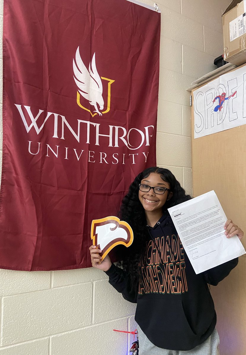 Congratulations Destiny on your college acceptance to @winthropu! 

Your @WHS_Redhawks Family is proud of you. Present RedHawk to Future Eagle🦅🦅🦅🦅🦅🦅🦅🦅🦅🦅🦅🦅🦅
#PurposeDrivenFutureReady @RichlandTwo @RedhawkJackson1 @MrsTNicholson @MH_WHmagnetlead 
@avid_whs