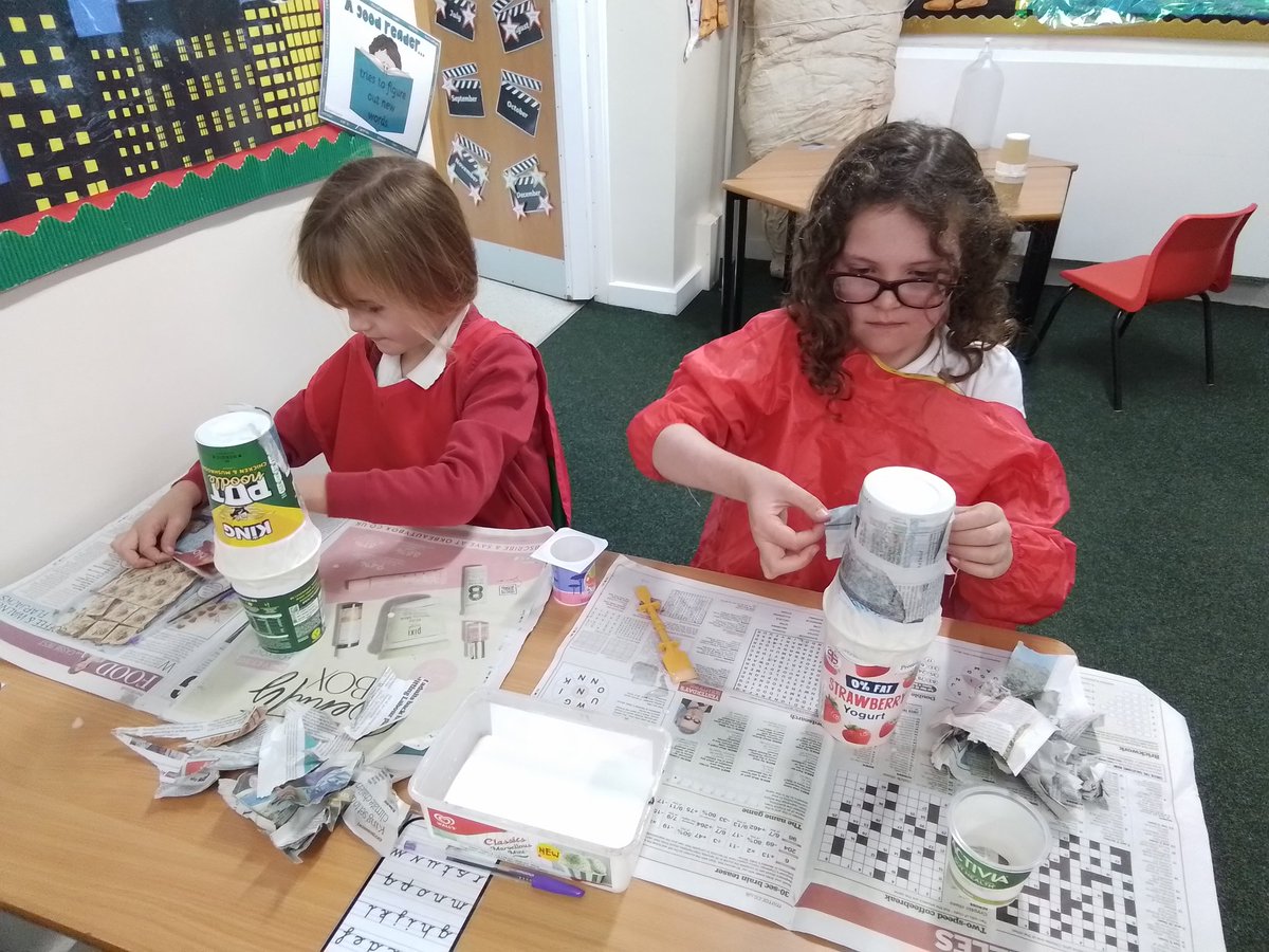 BaconGarthCott's tweet photo. Year 3 have been having fun this week in art creating their own canopic jars. I can't wait to see the end result. https://t.co/UdD4TKa6SE