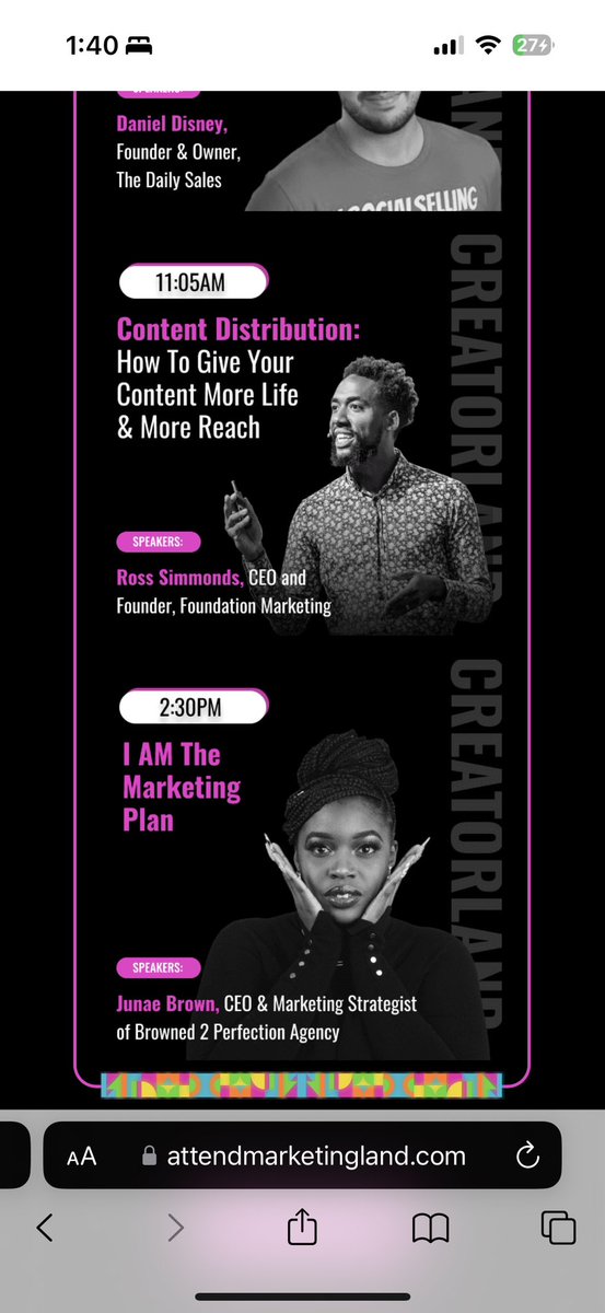 Hey Austin!! So excited to speak at MARKETINGLAND today powered by @workweekinc x @mktgmillennials!! Catch me at 2:30 in Creatorland for a live podcast ‘I AM THE MARKETING PLAN’!!! 🤎