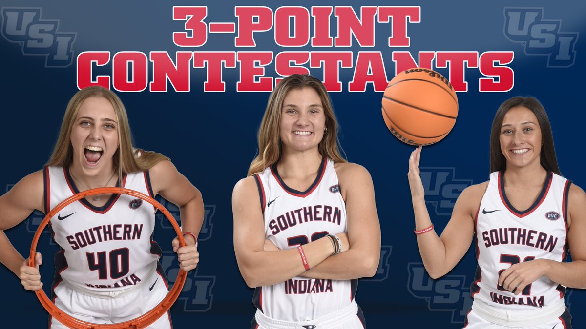 Looking ahead to tonight, here are the 3-PT participants! @USI_Basketball: Jack Mielke, Ryan Hall & Luther Smith Jr. @usiwbb: Sophia Loden, Vanessa Shafford & Addy Blackwell #GoUSIEagles🏀🦅