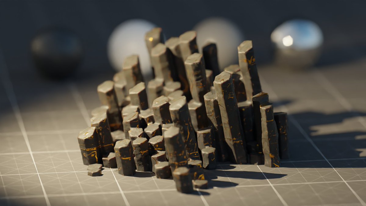 Working on a procedural basalt generator while looking for other jobs. It's almost done! Just needs a few extra tweaks and i'll show a breakdown of it.

#houdini #procedural #blender #geometrynodes #basalt