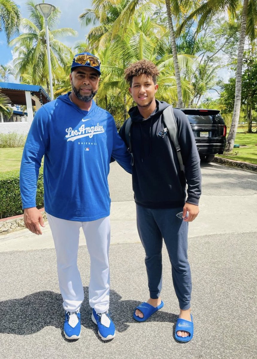 Bnicklaus7's tweet photo. Nelson Cruz is at #Dodgers minor league camp, presumably in some type of advisor/coach role

Here he is with top LA outfield prospect Eduardo Quintero https://t.co/ga9CqKU0gO