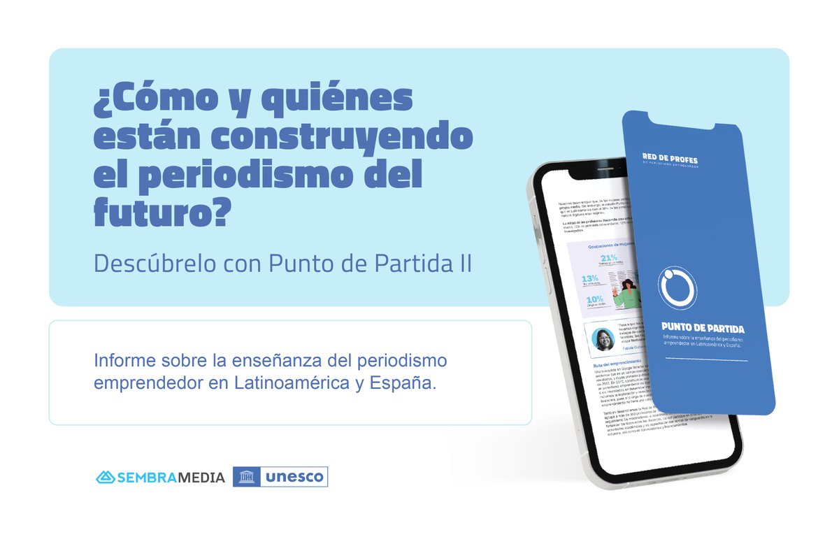 Punto de Partida II 📢 llegó para actualizar nuestro primer análisis del 2018 de cómo se enseña el periodismo emprendedor en la región y del que nació nuestra Red de Profes. Aquí 👇 te dejamos tres interesantes hallazgos de la nueva investigación 📑✨.