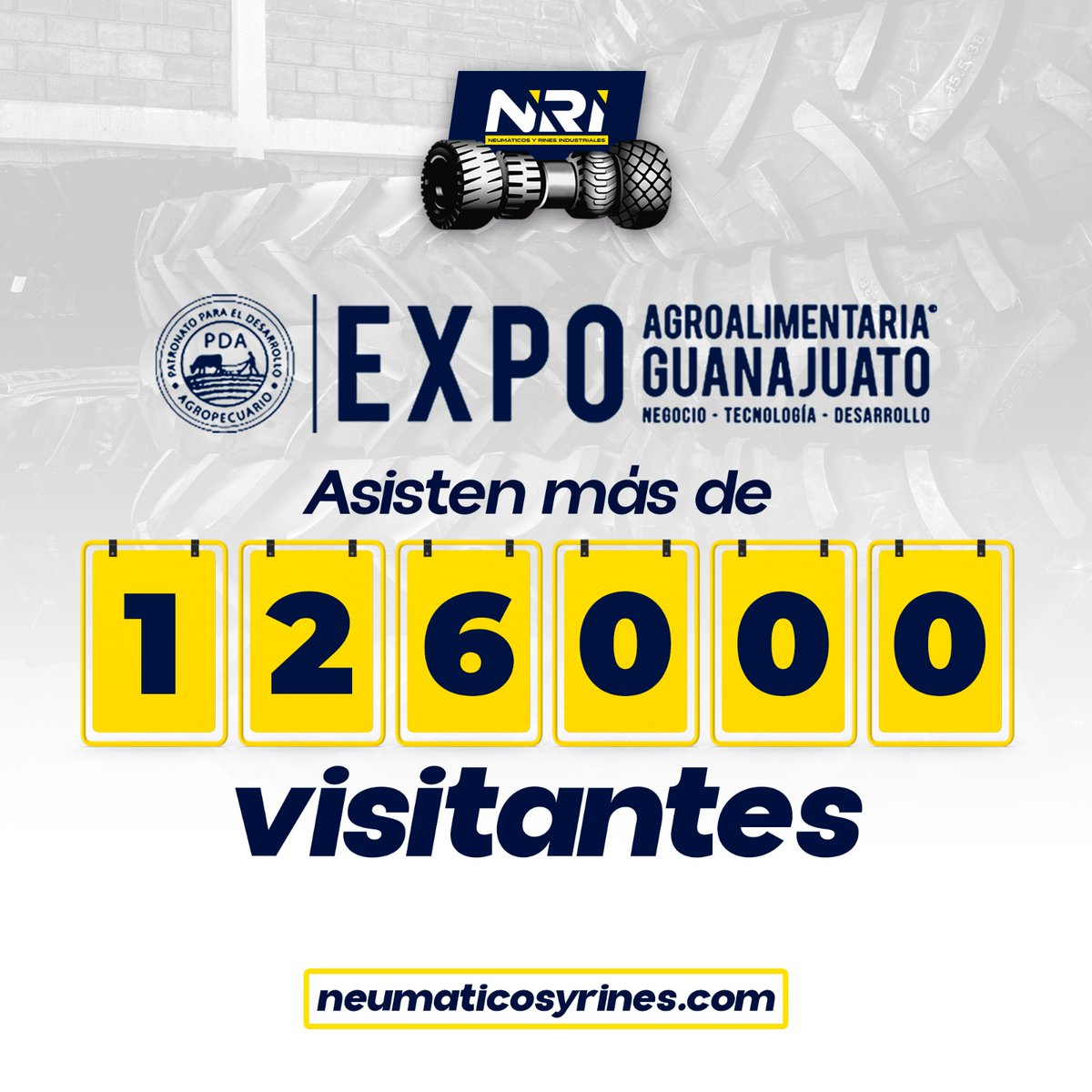 🤔 ¿Cuántas personas visitan la @expoagroalimentaria gto  en Irapuato? ¡Adivina!
📆 ¡Te esperamos del 7 al 10 de noviembre
📣 STAND. 247 y 248

#neumaticosyrinesindustriales #NRI #neumáticos #expoagroalimentaria #expoagroalimentariagto #Guanajuato