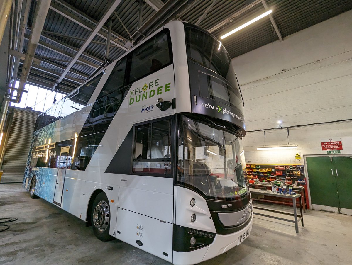 The latest vehicle to arrive at <a href="/XploreDundee/">Xplore Dundee</a> is this Zero Emission MCV Volvo BZL Demonstrator which will be trialing on Service 28 in the next coming days! ⚡👍