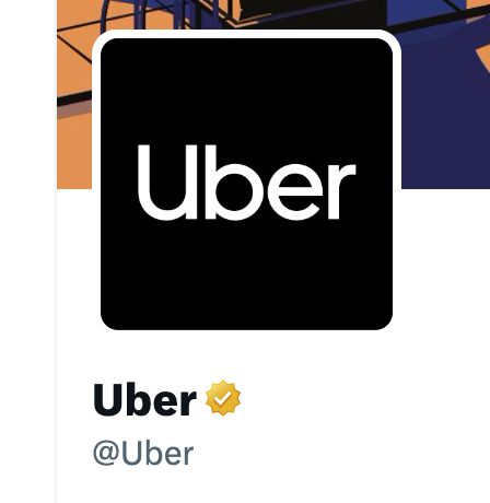 levi_aron's tweet photo. @wetDHMO @HilzFuld @HilzFuld is this screenshot about Uber  correct or is it fake news? If you go to Uber's account, they're verified, but not with a blue check, but actually with gold check (different to the screenshot shared), see below. Feels like this is not correct but would like confirmation https://t.co/XCB79XSUKP