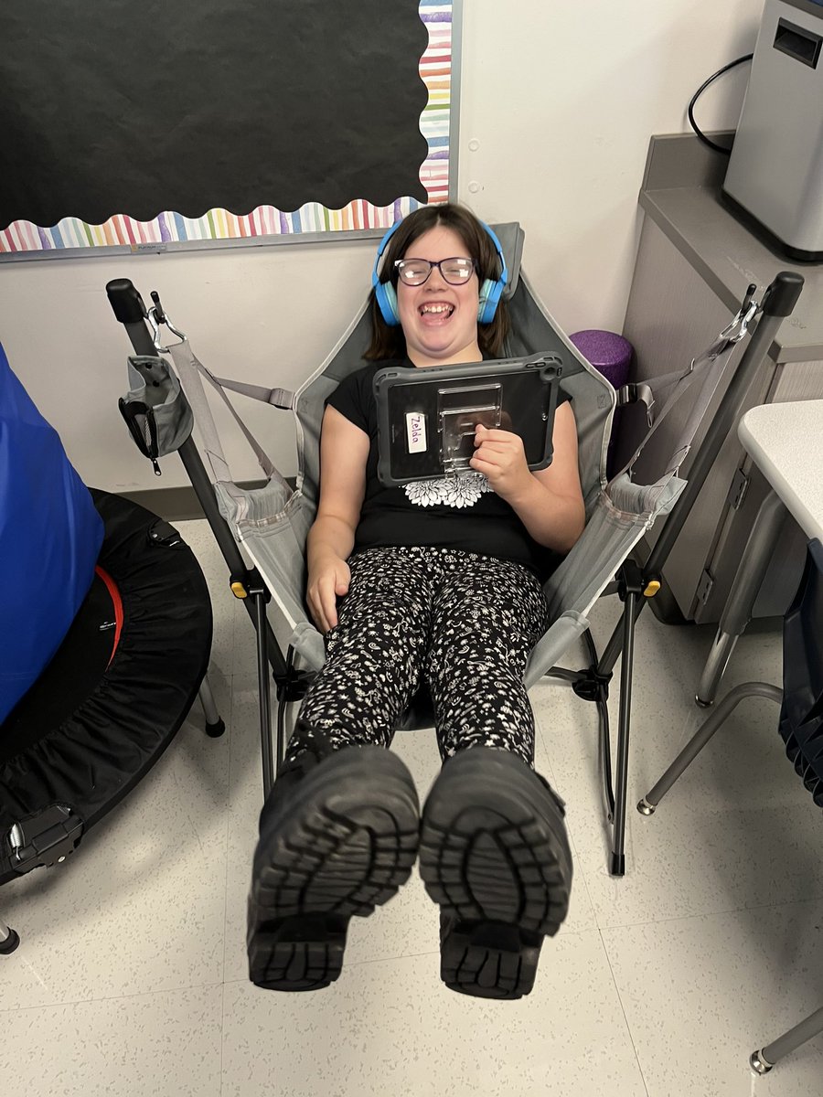We are loving our new swing chair thanks to the Learning Links Grant from <a href="/GrCinciFdn/">Greater Cincinnati Foundation</a>. Check out my happy friends getting some sensory input! <a href="/CloughPikeElem/">Clough Pike</a> <a href="/WestCler/">West Clermont Schools</a>