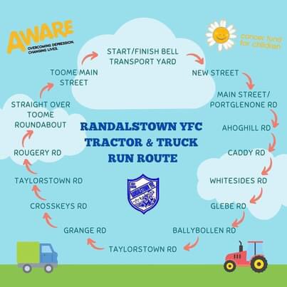 TransportBell's tweet photo. 🚚RANDALSTOWN YOUNG FARMERS CLUB TRACTOR RUN🚜

Key details
🔸Saturday 21st October
🔸Registration 10:30-11:30
🔸Vehicles leaving yard from 12 noon
🔸Start/finish Bell Transport Yard, 15 Gallagh Road, BT41 3QS
🔸£15 per vehicle, £5 per passenger

##awareni #cancerfundforchildren https://t.co/8bIRa0Z33S