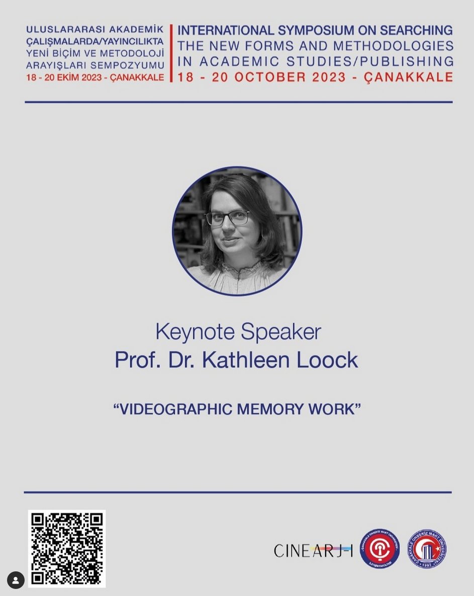 kalliloo's tweet photo. So, this is happening tomorrow! 
I'm very much looking forward to this international symposium and I'm honored to be among such great scholars to present my keynote lecture on "Videographic Memory Work." 
You can attend online following the QR code. https://t.co/If2SWQS7eb