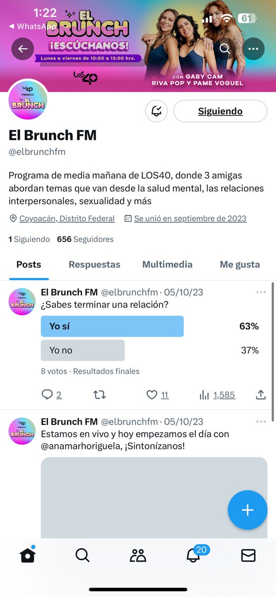 mafer_robledo's tweet photo. @los40mx @elbrunchfm María Fernanda Vera Robledo; mi canción favorita es: estés en donde estés ✨ https://t.co/neaOfO2PMT