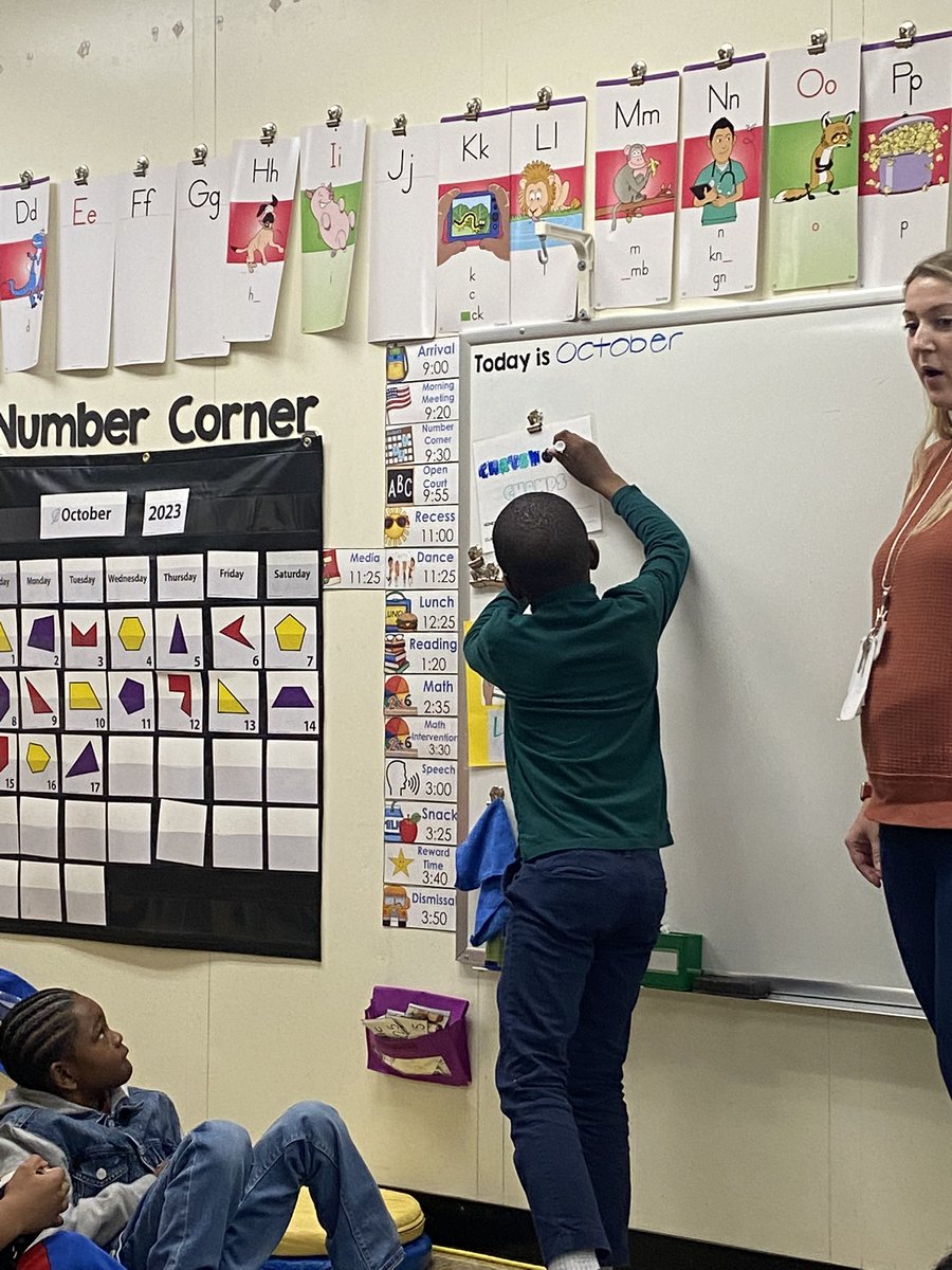 Morning meeting is the place to be! Students engaged in greeting each other, a group activity, listened to each other carefully, and tracked their class attendance! These Champs are #HereFotIt ☀️♥️🫶🏽