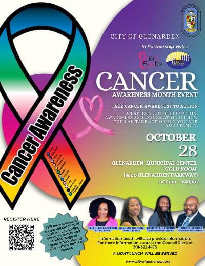 CityofGlenarden's tweet photo. Join Councilman Maurice Hairston and  Councilman James Herring for the City’s second annual Cancer Awareness event.  The idea for the event started with Councilman Hairston whose mother is a survivor.  This event will be hosted in partnership with Pickett Fences and @2for2boobs https://t.co/B1E4JzuG2I