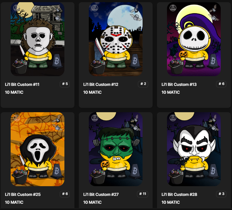 HALLOWEEN SPECIAL LI'L BITS! 

OLNY 10 MATIC

opensea.io/collection/li-…

#nft #NFTsales #NFTCommunity #NFTcollectibles