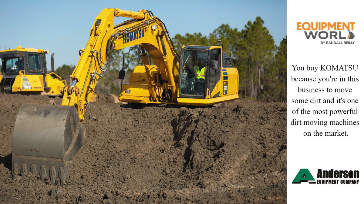 “Most powerful dirt moving machines on the market!” Love hearing reviews of our machines from industry experts. Check out what Equipment World said about the <a href="/komatsuconstrna/">Komatsu Construction North America</a> Excavator line.  #Komatsu #AndersonEquip