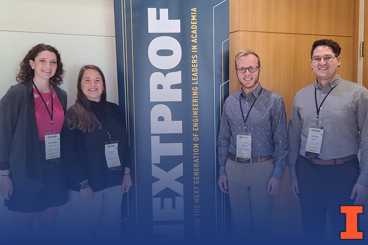 NPRE graduate students Amanda Bachmann (@amanda_bachmann) and Jeremy Mettler (@tokamak990) —along with fellow @uofigrainger students recently attended a program to learn more about how to become faculty in the future. Story: npre.illinois.edu/news/stories/n…