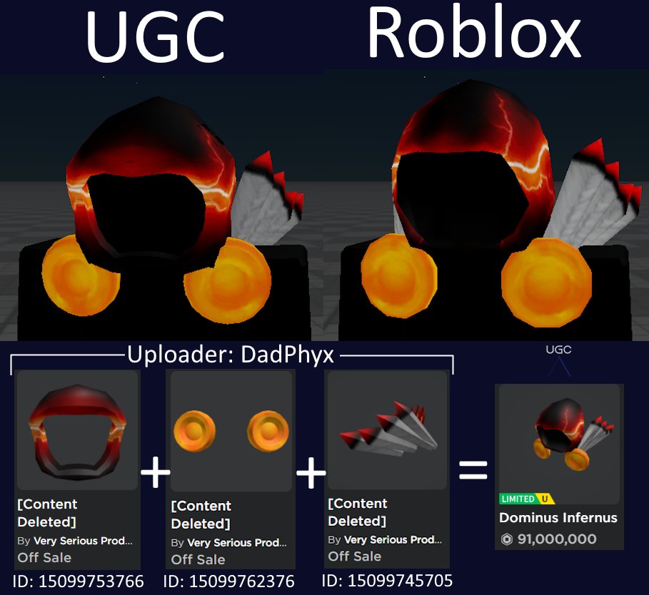 Peak” UGC on X: UGC creator DadPhyx uploaded a 1:1 copy of the limited  Dominus Infernus using the 2.0 dominus mesh. #Roblox #RobloxUGC   / X