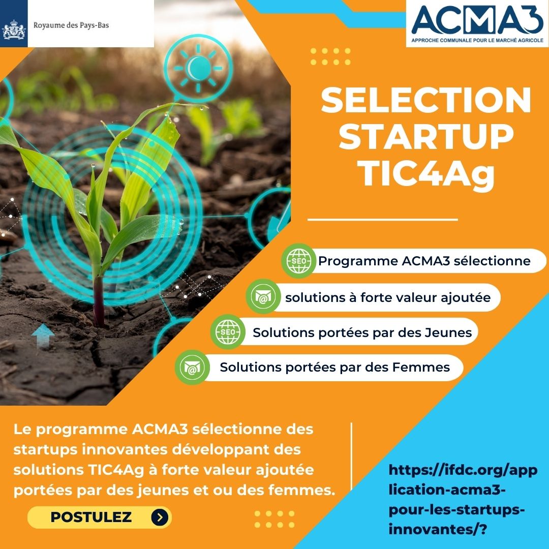 La compétition est toujours d'actualité! Vous êtes une StartUp, de jeunes et ou de femmes, passionnée des NTIC au service de l'Agriculture, #TIC4AG, encore deux jours pour capter l'opportunité que nous offrons. 
Lisez le formulaire et 
Postulez ici 👉ifdc.org/application-ac…