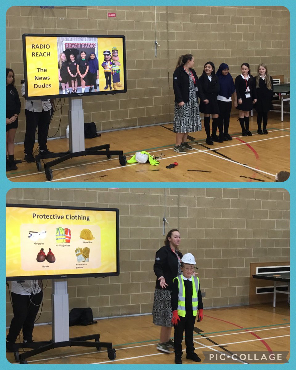 Mrs_HWood's tweet photo. Diolch to @alexsocialvalue from @WillmottDixon coming to our assembly to discuss the building of our new school. The News Dudes from @radio_reach are enjoying their weekly podcasts with you. https://t.co/FLfoG7EJrN
