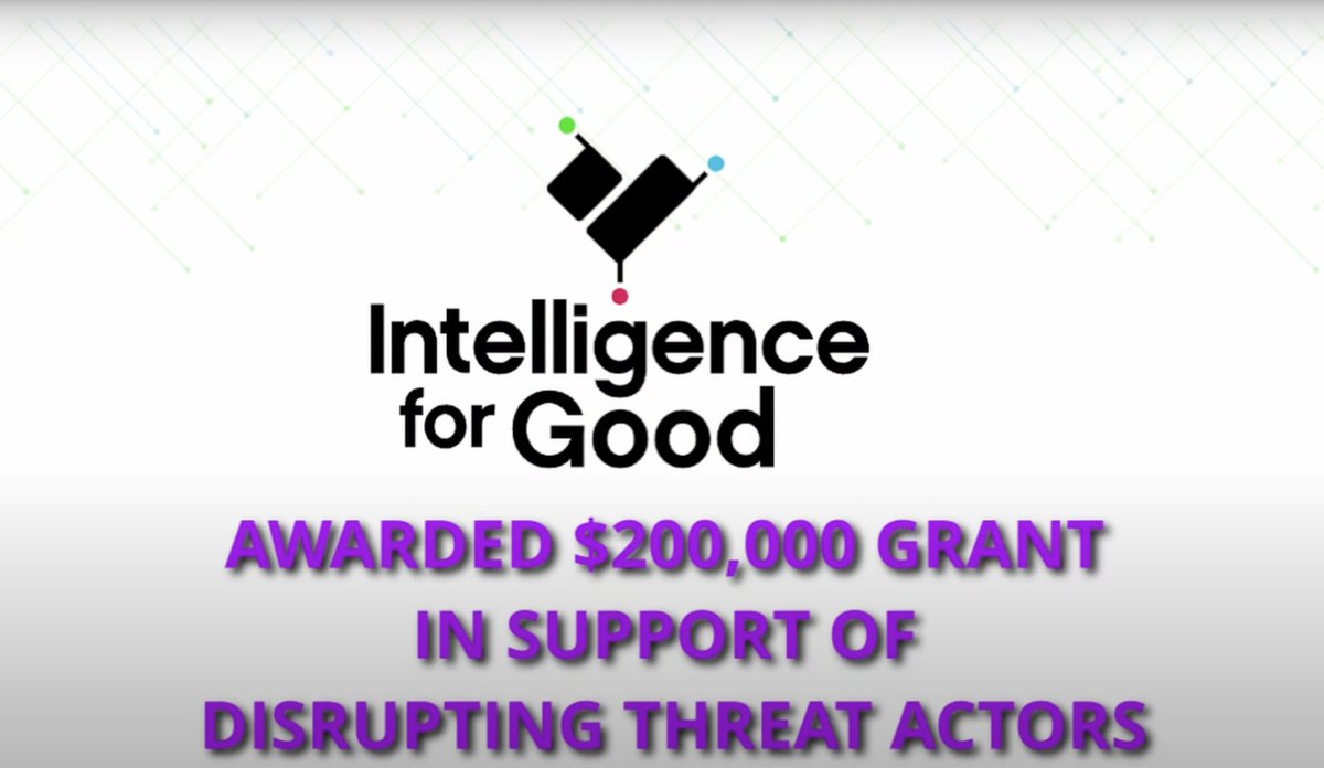 It's official!! Intelligence for Good is a winner in the <a href="/gula_tech/">Gula Tech Adventures</a> Foundation's Fall 2023 grant competition! We are proud to address a key pillar of the National #Cybersecurity Strategy, "disrupting threat actors". Learn more about the grant: gula.tech/foundation
#CyberCrime