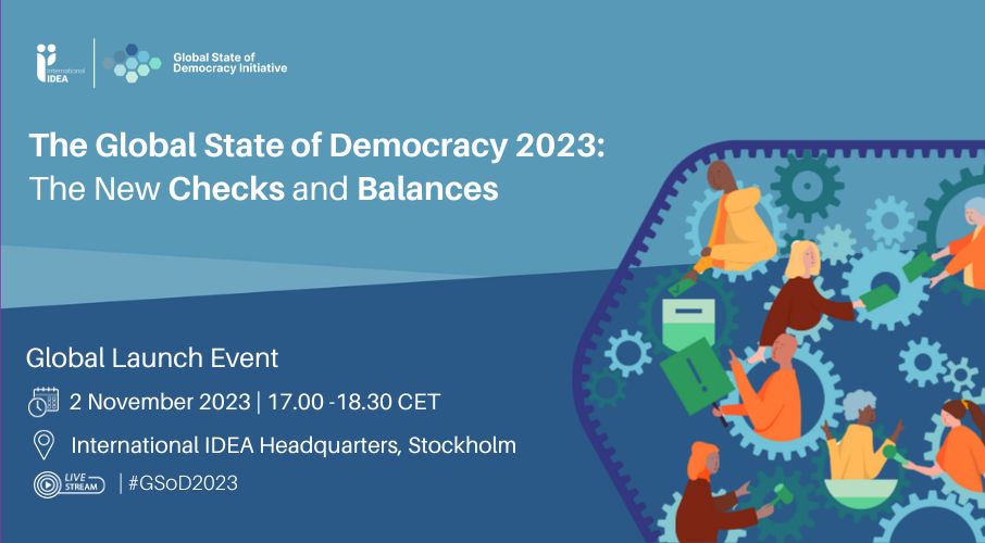 Just announced! @Int_IDEA will launch the fifth edition of its flagship report, The Global State of Democracy 2023: The New Checks and Balances, on Thursday, November 2nd. 

For more information on this year's #GSoD launch:  idea.int/events/global-…

#GSoD2023