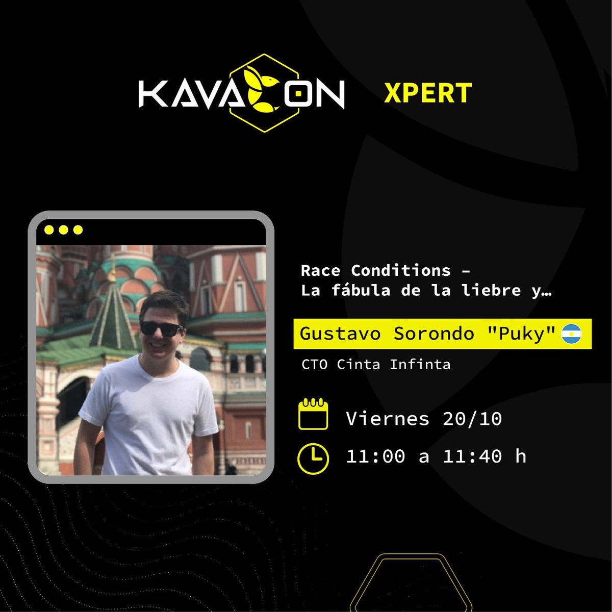 Este Viernes estaré en Asunción 🇵🇾 participando de una nueva edición de un evento MUY querido, la <a href="/KavaConPy/">KAVACON</a>. Nos vemos allá!
Pueden seguir todo el evento online desde el perfil de KavaCon. <a href="/cintainfinita/">Cinta Infinita</a>
