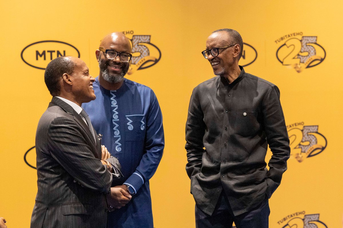 MTNRwanda's tweet photo. It's a very special night of celebrations as we host a Gala Dinner with our Guest of Honour H.E @PaulKagame joining us to commemorate our 25th year of operations in #Rwanda.
 
#MTNAt25 🥂 https://t.co/7vV8z8C49C