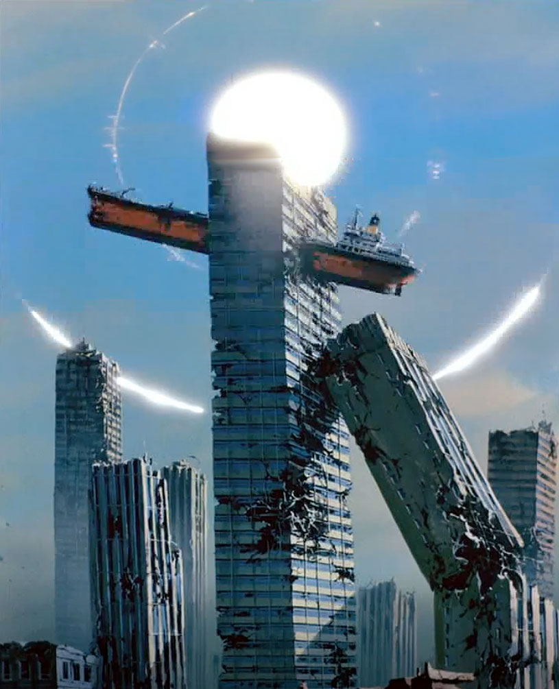 My favorite post apocalyptic image is the ship from Hokuto no Ken / Fist of the North Star. This single shot tells me more about the terrible events that happened on Earth more than any other visual in media. #hokutonoken #fistofthenorthstar #postapocalypse #anime