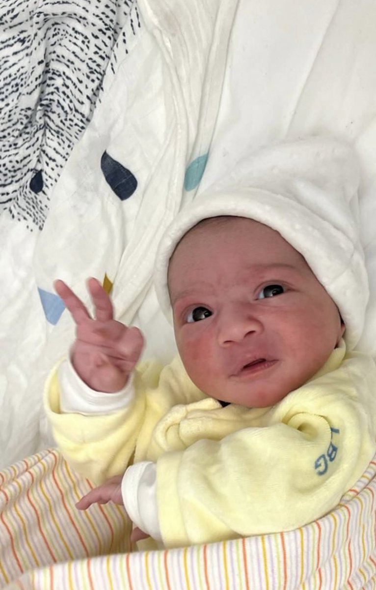 Introducing the newest addition to our family, my granddaughter, baby Alaia! She's already spreading positivity with her adorable peace sign! Welcome to the world, little one! All our children deserve love and peace. #SpreadLoveAndPeace