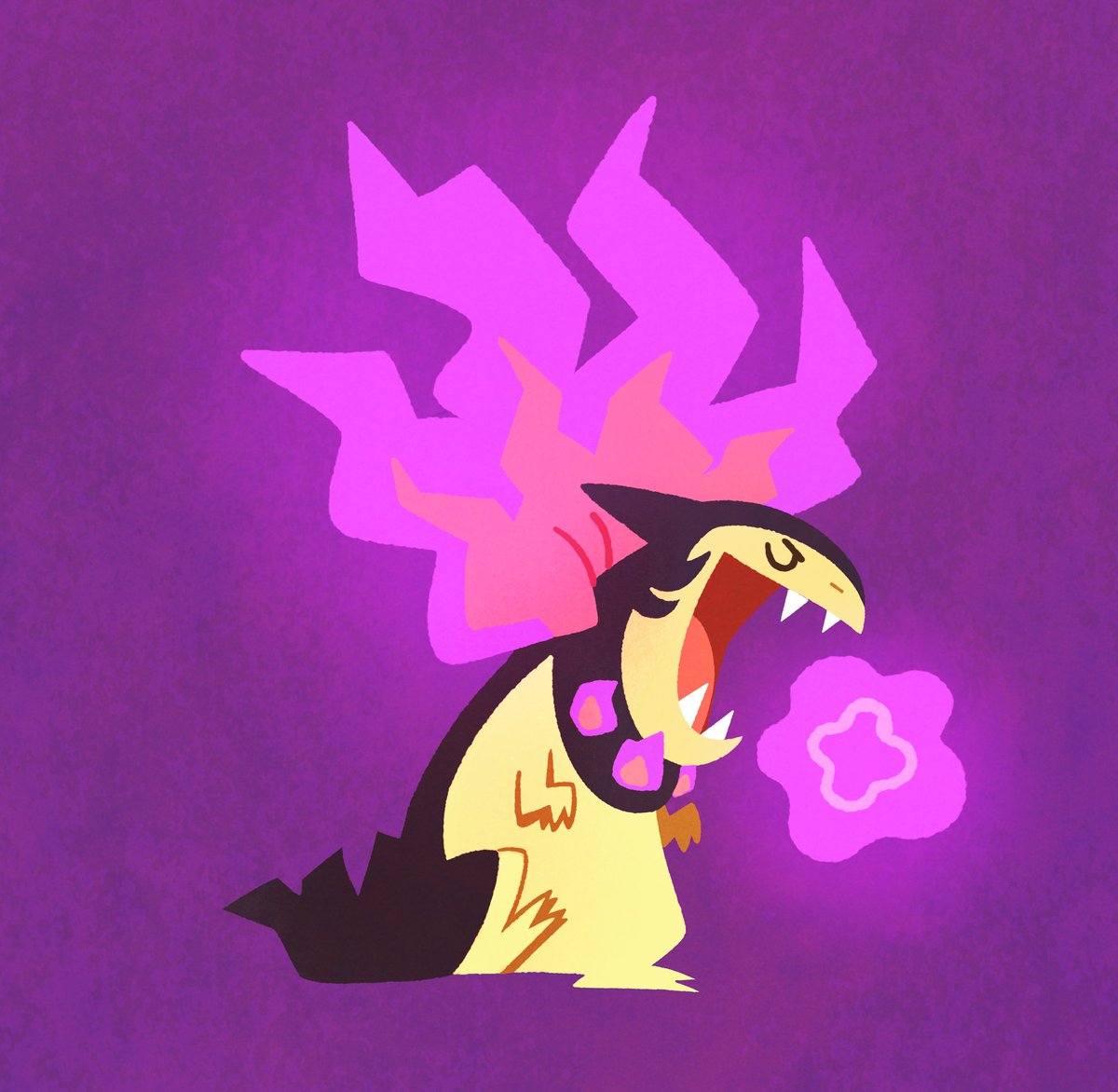 pokemon (creature) no humans solo open mouth purple background purple fire simple background  illustration images